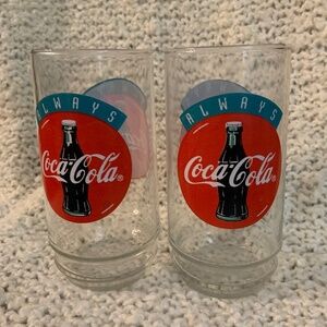 Coca-Cola glasses, pair of vintage style.